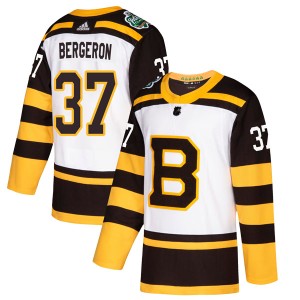 Youth Boston Bruins Patrice Bergeron Adidas Authentic 2019 Winter Classic Jersey - White