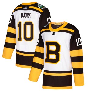 Youth Boston Bruins Anders Bjork Adidas Authentic 2019 Winter Classic Jersey - White
