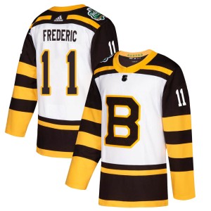 Youth Boston Bruins Trent Frederic Adidas Authentic 2019 Winter Classic Jersey - White