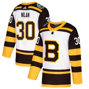 Youth Boston Bruins Chris Nilan Adidas Authentic 2019 Winter Classic Jersey - White