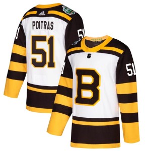 Youth Boston Bruins Matthew Poitras Adidas Authentic 2019 Winter Classic Jersey - White