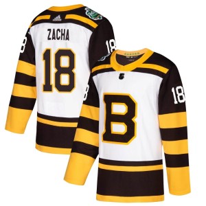 Youth Boston Bruins Pavel Zacha Adidas Authentic 2019 Winter Classic Jersey - White