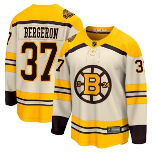 Youth Boston Bruins Patrice Bergeron Fanatics Branded Premier Breakaway 100th Anniversary Jersey - Cream