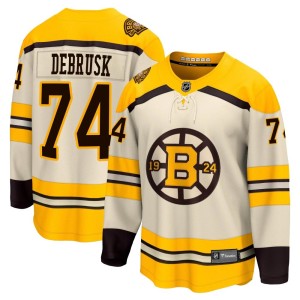 Youth Boston Bruins Jake DeBrusk Fanatics Branded Premier Breakaway 100th Anniversary Jersey - Cream