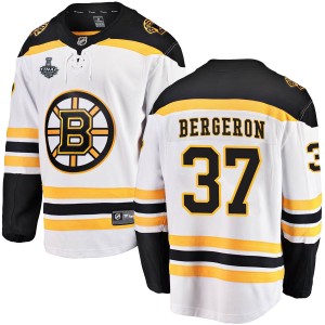 Youth Boston Bruins Patrice Bergeron Fanatics Branded Breakaway Away 2019 Stanley Cup Final Bound Jersey - White
