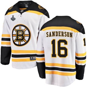Youth Boston Bruins Derek Sanderson Fanatics Branded Breakaway Away 2019 Stanley Cup Final Bound Jersey - White