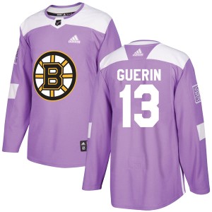Men's Boston Bruins Bill Guerin Adidas Authentic Fights Cancer Practice Jersey - Purple