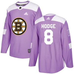 Men's Boston Bruins Ken Hodge Adidas Authentic Fights Cancer Practice Jersey - Purple