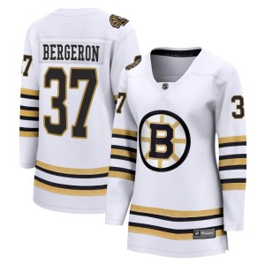 Women's Boston Bruins Patrice Bergeron Fanatics Branded Premier Breakaway 100th Anniversary Jersey - White