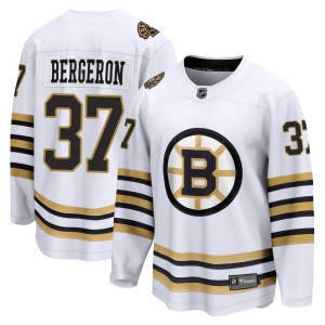 Youth Boston Bruins Patrice Bergeron Fanatics Branded Premier Breakaway 100th Anniversary Jersey - White