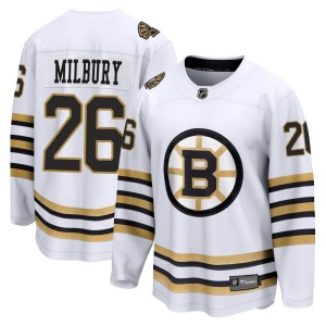 Youth Boston Bruins Mike Milbury Fanatics Branded Premier Breakaway 100th Anniversary Jersey - White