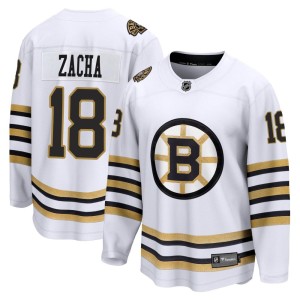 Youth Boston Bruins Pavel Zacha Fanatics Branded Premier Breakaway 100th Anniversary Jersey - White
