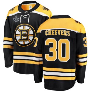 Youth Boston Bruins Gerry Cheevers Fanatics Branded Breakaway Home 2019 Stanley Cup Final Bound Jersey - Black