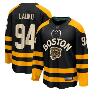 Men's Boston Bruins Jakub Lauko Fanatics Branded Breakaway 2023 Winter Classic Jersey - Black