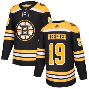 Men's Boston Bruins Johnny Beecher Adidas Authentic Home Jersey - Black
