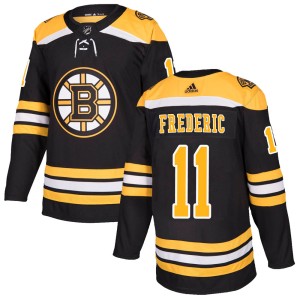 Men's Boston Bruins Trent Frederic Adidas Authentic Home Jersey - Black