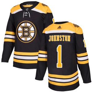 Men's Boston Bruins Eddie Johnston Adidas Authentic Home Jersey - Black