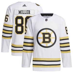 Men's Boston Bruins Kevan Miller Adidas Authentic 100th Anniversary Primegreen Jersey - White