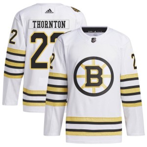 Men's Boston Bruins Shawn Thornton Adidas Authentic 100th Anniversary Primegreen Jersey - White
