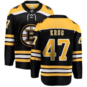 Youth Boston Bruins Torey Krug Fanatics Branded Home Breakaway Jersey - Black