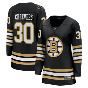 Women's Boston Bruins Gerry Cheevers Fanatics Branded Premier Breakaway 100th Anniversary Jersey - Black