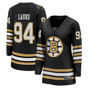 Women's Boston Bruins Jakub Lauko Fanatics Branded Premier Breakaway 100th Anniversary Jersey - Black