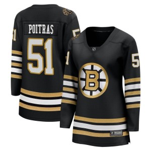 Women's Boston Bruins Matthew Poitras Fanatics Branded Premier Breakaway 100th Anniversary Jersey - Black