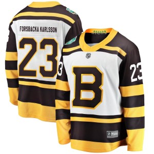 Youth Boston Bruins Jakob Forsbacka Karlsson Fanatics Branded 2019 Winter Classic Breakaway Jersey - White