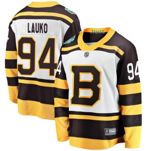 Youth Boston Bruins Jakub Lauko Fanatics Branded 2019 Winter Classic Breakaway Jersey - White