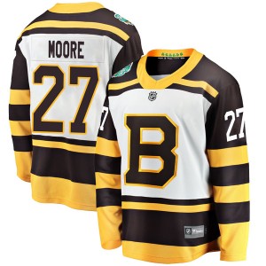 Youth Boston Bruins John Moore Fanatics Branded 2019 Winter Classic Breakaway Jersey - White
