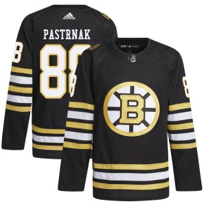 Youth Boston Bruins David Pastrnak Adidas Authentic 100th Anniversary Primegreen Jersey - Black