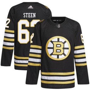 Youth Boston Bruins Oskar Steen Adidas Authentic 100th Anniversary Primegreen Jersey - Black