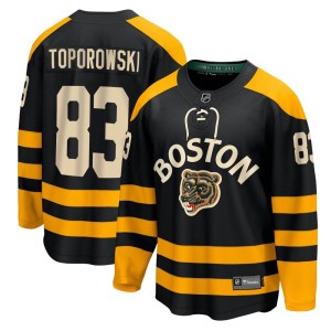 Youth Boston Bruins Luke Toporowski Fanatics Branded Breakaway 2023 Winter Classic Jersey - Black