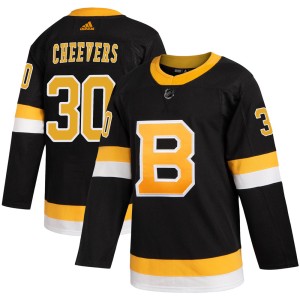 Youth Boston Bruins Gerry Cheevers Adidas Authentic Alternate Jersey - Black
