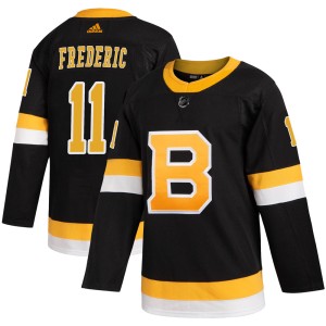 Youth Boston Bruins Trent Frederic Adidas Authentic Alternate Jersey - Black