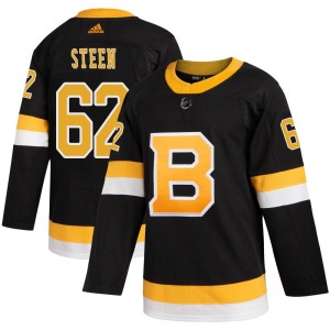 Youth Boston Bruins Oskar Steen Adidas Authentic Alternate Jersey - Black