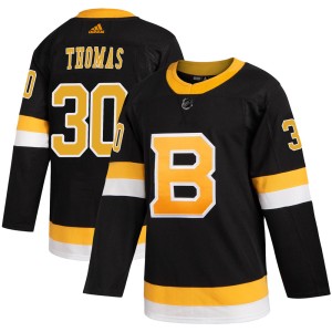 Youth Boston Bruins Tim Thomas Adidas Authentic Alternate Jersey - Black