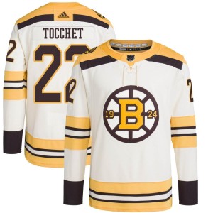 Youth Boston Bruins Rick Tocchet Adidas Authentic 100th Anniversary Primegreen Jersey - Cream