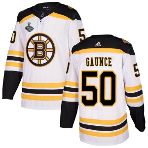 Men's Boston Bruins Brendan Gaunce Adidas Authentic Away 2019 Stanley Cup Final Bound Jersey - White