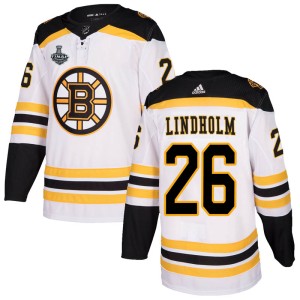 Men's Boston Bruins Par Lindholm Adidas Authentic Away 2019 Stanley Cup Final Bound Jersey - White