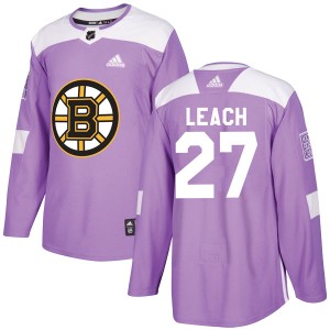 Youth Boston Bruins Reggie Leach Adidas Authentic Fights Cancer Practice Jersey - Purple