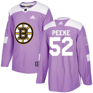 Youth Boston Bruins Andrew Peeke Adidas Authentic Fights Cancer Practice Jersey - Purple