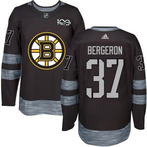 Men's Boston Bruins Patrice Bergeron Authentic 1917-2017 100th Anniversary Jersey - Black