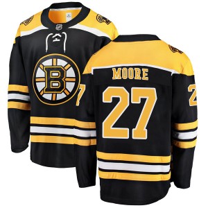 Men's Boston Bruins John Moore Fanatics Branded Breakaway Home Jersey - Black
