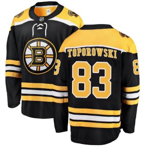 Men's Boston Bruins Luke Toporowski Fanatics Branded Breakaway Home Jersey - Black