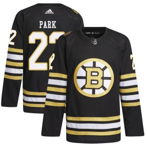Men's Boston Bruins Brad Park Adidas Authentic 100th Anniversary Primegreen Jersey - Black