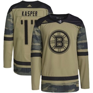 Men's Boston Bruins Steve Kasper Adidas Authentic Military Appreciation Practice Jersey - Camo