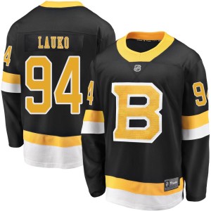 Men's Boston Bruins Jakub Lauko Fanatics Branded Premier Breakaway Alternate Jersey - Black