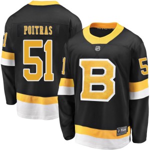Men's Boston Bruins Matthew Poitras Fanatics Branded Premier Breakaway Alternate Jersey - Black