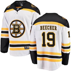 Youth Boston Bruins Johnny Beecher Fanatics Branded Breakaway Away Jersey - White